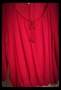 Old Navy Magenta boho crepe style blouse